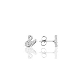 Söğütlü Silver SGTL9978 Pırlanta Modeli Kuğu Modeli Gümüş Küpe