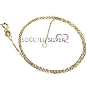 Söğütlü Silver SGTLl5956 Kadın Altın Yaldızlı Asansörlü Püsküllü Kolye