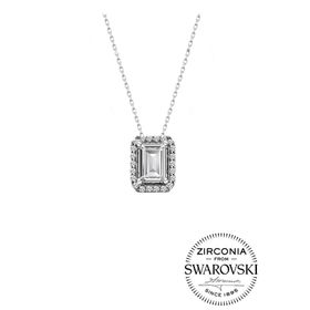 Söğütlü Silver Swarovski Baget Taşlı Pırlanta Modeli Gümüş Kolye
