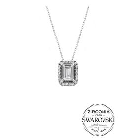 Söğütlü Silver Swarovski Baget Taşlı Pırlanta Modeli Gümüş Kolye