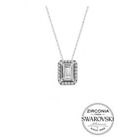 Söğütlü Silver Swarovski Baget Taşlı Pırlanta Modeli Gümüş Kolye