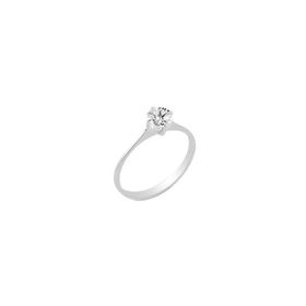 Söğütlü Silver Swarovski Tek Taş Gümüş Yüzük