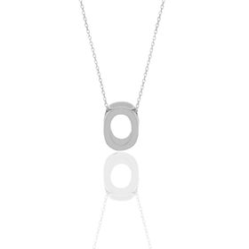 Söğütlü Silver TYC00220604174 Gümüş Rodyumlu Üç Boyutlu Minimal O Harf Kolye