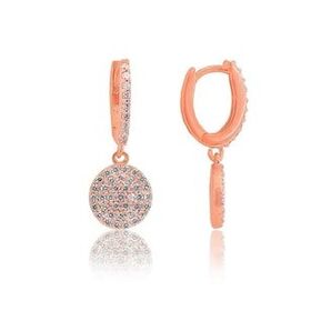 Söğütlü Silver Zirkon Taşlı Yuvarlak Gümüş Küpe