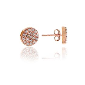 Söğütlü Silver Zirkon Taşlı Yuvarlak Gümüş Küpe