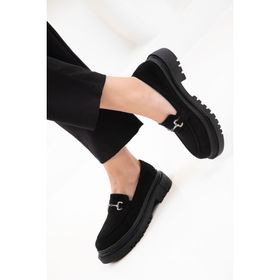 Soho 17542 Siyah Süet Kadın Loafer Ayakkabı