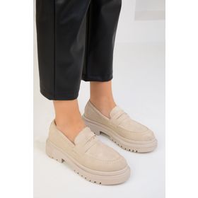 Soho 17762 Ten Süet Kadın Loafer Ayakkabı
