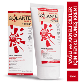 Solante Acnes Tinted SPF 50+ 150 ml Güneş Losyonu