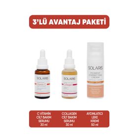 Solaris 30 ml C Vitamin Cilt Bakım Serumu ve Aydınlatıcı Leke Kremi