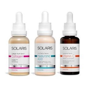 Solaris 30 ml Kolajen Serumu ve 30 ml Hyaluronic Acid Serumu ve 30 ml C Vitamin Serumu