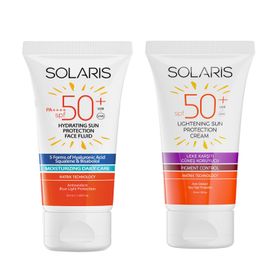 Solaris Tüm Cilt Tipleri İçin SP50+ 50 ml Güneş Kremi+Leke Karşıtı SPF50+ 50 ml Güneş Kremi