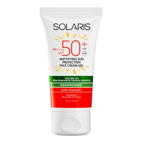 Solaris Yağlı Cilt Tipleri İçin Mat Bitişli SPF50+ 50 ml Jel Güneş Kremi
