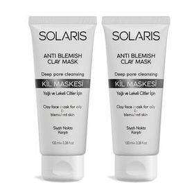 Solaris Yağlı ve Lekeli Ciltler İçin 100 ml x 2 Adet Kil Maskesi