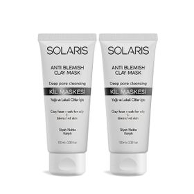 Solaris Yağlı ve Lekeli Ciltler İçin 100 ml x 2 Adet Kil Maskesi
