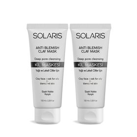 Solaris Yağlı ve Lekeli Ciltler İçin 100 ml x 2 Adet Kil Maskesi