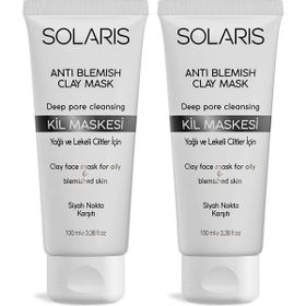 Solaris Yağlı ve Lekeli Ciltler İçin 100 ml x 2 Adet Kil Maskesi