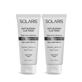 Solaris Yağlı ve Lekeli Ciltler İçin 100 ml x 2 Adet Kil Maskesi