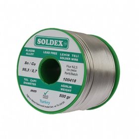 Soldex 1,20 mm 500 gr Sn99,3 Cu 0,7 Kurşunsuz Lehim Teli