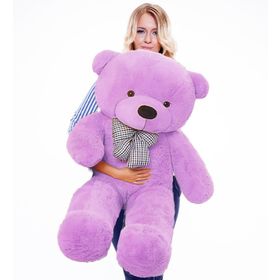 Sole 90 cm Rengarenk Papyonlu Lila Peluş Ayıcık