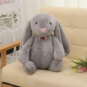 Sole Papyonlu Uzun Kulak Tavşan Bunny Gri 65 cm Peluş Oyuncak