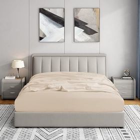 Soley Jersey 140x200 cm Bej %100 Pamuk Çift Kişilik Lastikli Çarşaf