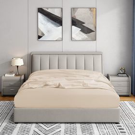 Soley Jersey 140x200 cm Bej %100 Pamuk Çift Kişilik Lastikli Çarşaf
