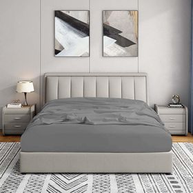 Soley Jersey 140x200 cm Gri %100 Pamuk Çift Kişilik Lastikli Çarşaf