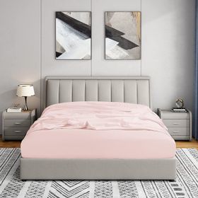 Soley Jersey 140x200 cm Pudra %100 Pamuk Çift Kişilik Lastikli Çarşaf