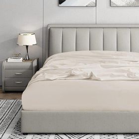 Soley Jersey Ekru %100 Pamuk Çift Kişilik 160x200 cm Lastikli Çarşaf