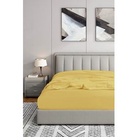Soley Jersey Hardal Sarısı %100 Pamuk Çift Kişilik 180x200 cm Lastikli Çarşaf