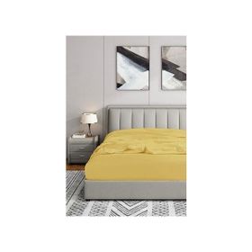 Soley Jersey Hardal Sarısı %100 Pamuk Çift Kişilik 180x200 cm Lastikli Çarşaf