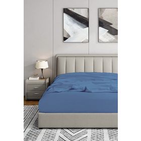 Soley Jersey Indigo %100 Pamuk Çift Kişilik 200x200 cm Lastikli Çarşaf