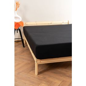 Soley Jersey Premium Siyah Pamuklu Tek-Çift Kişilik 200x200 cm Lastikli Çarşaf