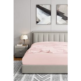 Soley Jersey Pudra %100 Pamuk Çift Kişilik 180x200 cm Lastikli Çarşaf
