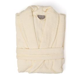 Soley Minerva Krem Ekstra Yumuşak %100 Pamuk Unisex Bornoz