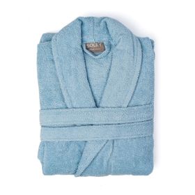 Soley Minerva Mavi Ekstra Yumuşak %100 Pamuk Unisex Bornoz