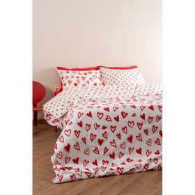 Soley Mix & Match Lover Kırmızı %100 Pamuk Tek Kişilik Nevresim Seti