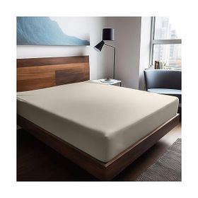 Soley Mix & Match Plain Ekru %100 Pamuk Çift Kişilik 140x200 cm Ranforce Lastikli Çarşaf