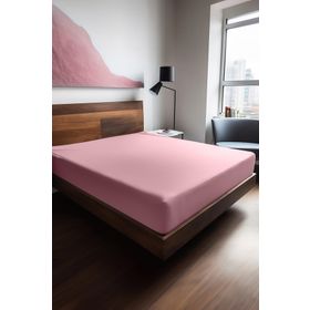 Soley Mix & Match Plain Pembe %100 Pamuk Ranforce 160x240 cm Tek Kişilik Düz Çarşaf