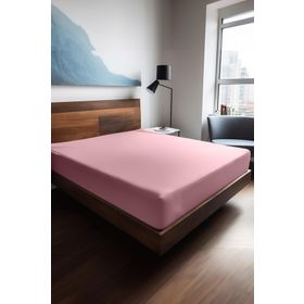 Soley Mix & Match Plain Pembe 180x200 cm %100 Pamuk Ranforce Tek-Çift Kişilik Lastikli Çarşaf
