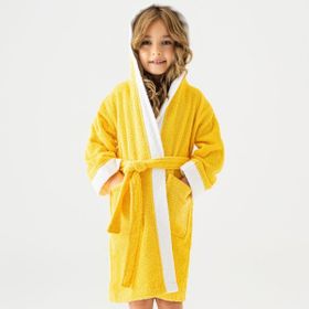 Soley Pueri Sarı 4-6 Yaş %100 Pamuk Unisex Çocuk Bornozu