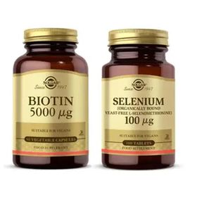 Solgar Biotin 5000 mcg 50 Kapsül + Selenium 100 Tablet