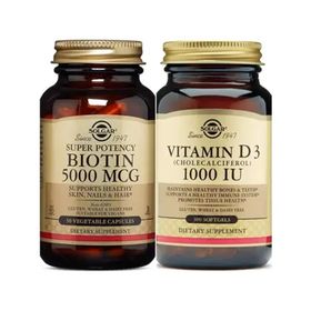 Solgar Biotin 5000 mcg 50 Kapsül + Vitamin D3 1000 IU 100 Kapsül