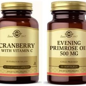 Solgar Cranberry Extract with Vitamin C 60 Kapsül + Evening Primrose 500 mg 30 Kapsül