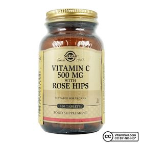Solgar Vitamin C With Rose Hips 500 mg 100 Tablet