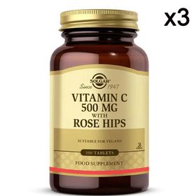 Solgar Vitamin C With Rose Hips 500 mg 3x100 Tablet