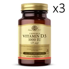 Solgar Vitamin D3 1000 IU 3x100 Çiğnenebilir Tablet