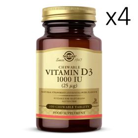 Solgar Vitamin D3 1000 IU 4x100 Çiğnenebilir Tablet