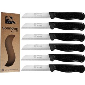 Solingen Tırtıklı Simli Siyah 6'lı Meyve Bıçağı