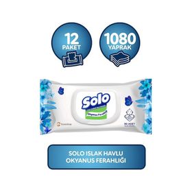 Solo 12x90 Yaprak Okyanus Ferahlığı Islak Havlu